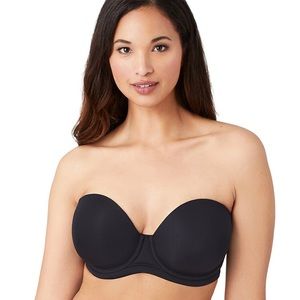 Wacoal Red Carpet Strapless Underwire Black Bra Full Coverage Foam Cups SZ 32DDD